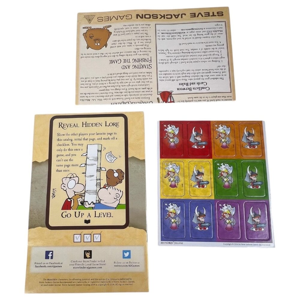 Munchkin Deluxe Board Game By Steve Jackson Games Unused Game Pieces Unopened - Picture 3 of 11